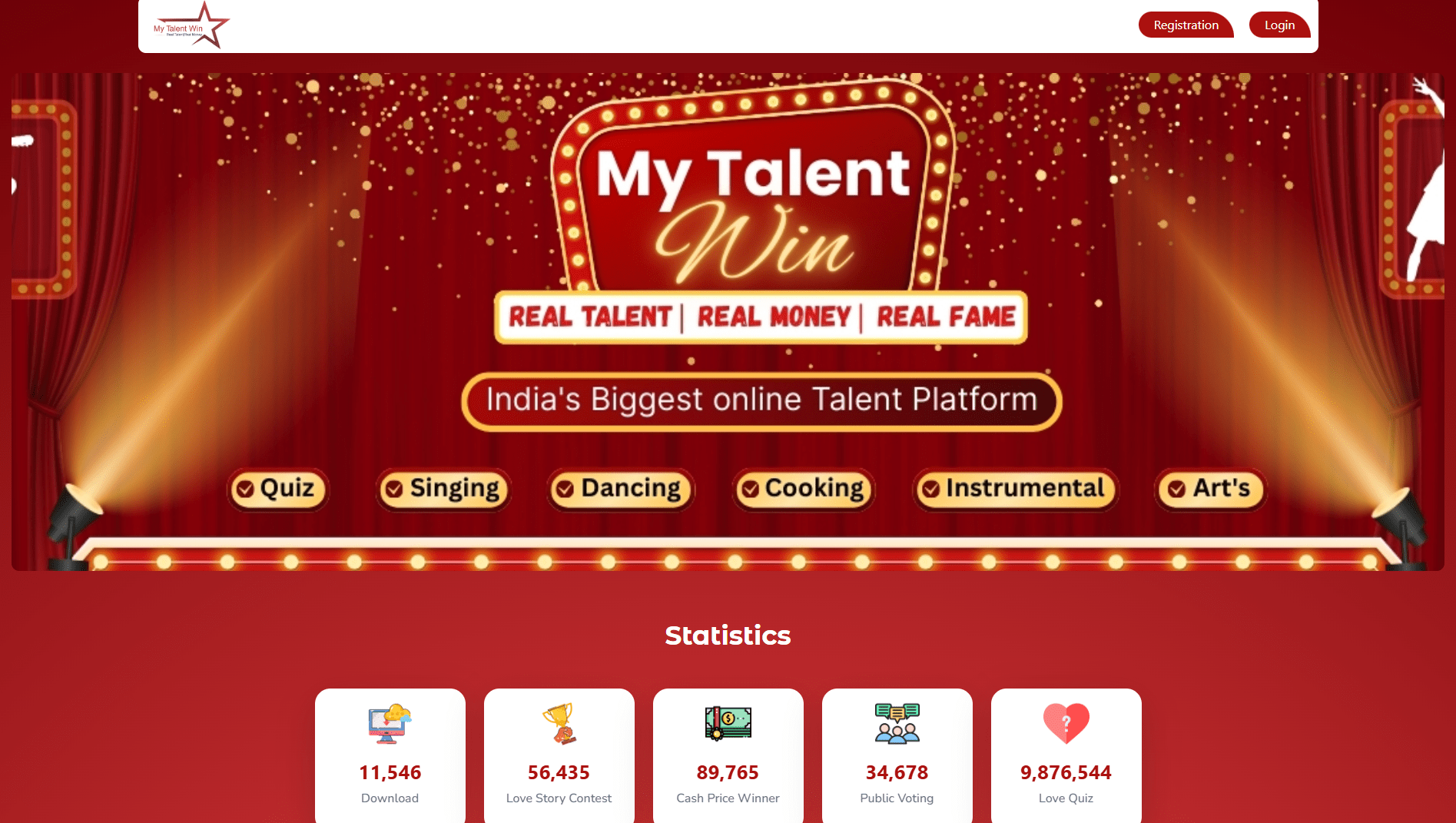 MyTalentWin Contest Platform preview